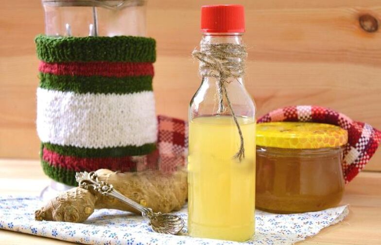 Tintura de xenxibre con limón e mel para potencia