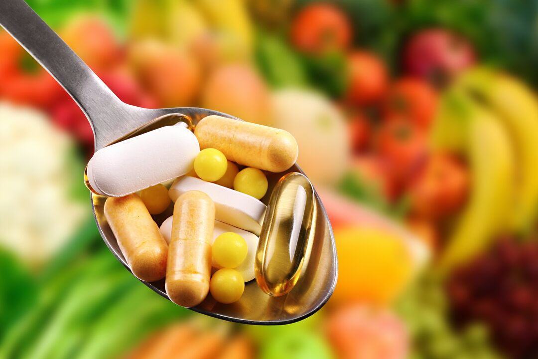 Comprimidos de vitaminas para potenciar